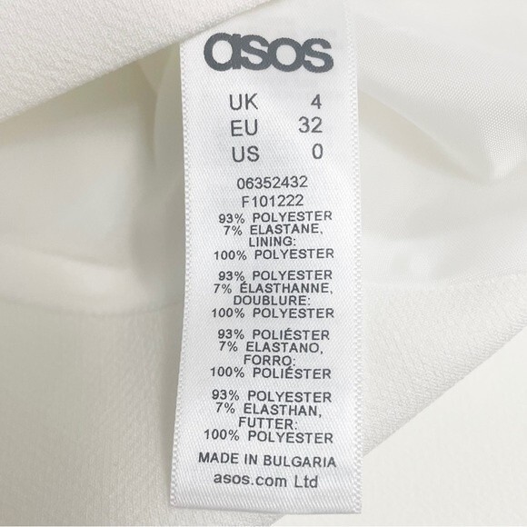 NWT ASOS Tailored Occasion Fishtail Midi Skirt Off White Stretch Crepe Size 0 - Picture 7 of 9